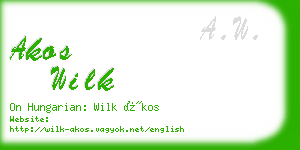 akos wilk business card